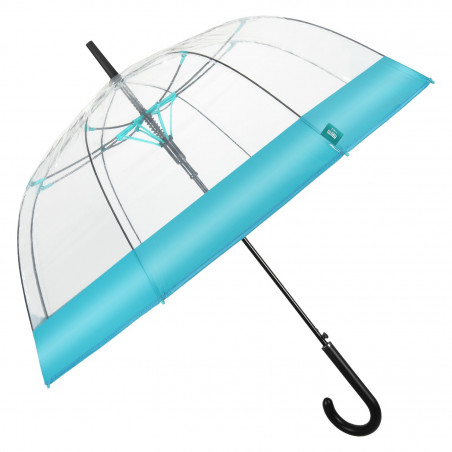 Parapluie dôme transparent bleu turquoise