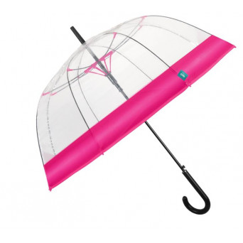 Parapluie dôme transparent rose vif