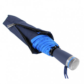 Parapluie pliant bleu avec liseret Hugo BOSS