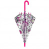 Parapluie fillette transparent rose bande réfléchissante 