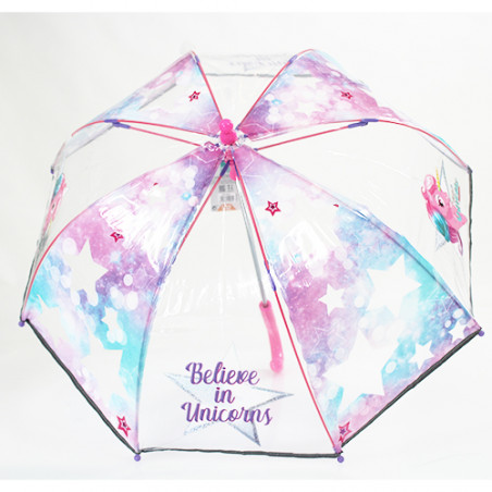 Parapluie transparent licorne bande réfléchissante
