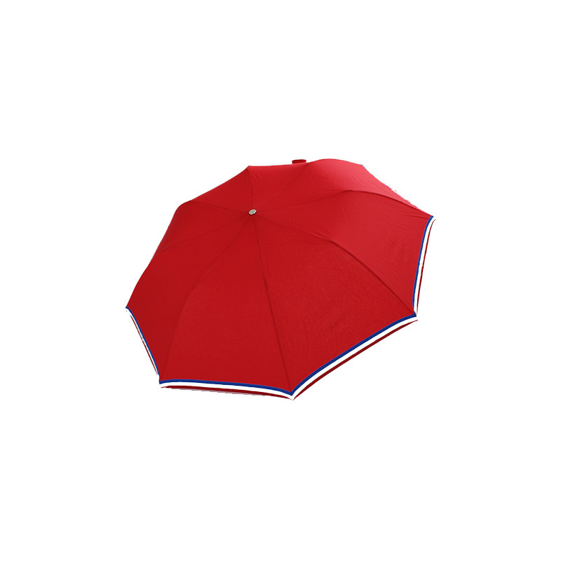 Parapluie pliant haut de gamme rouge liseré tricolore