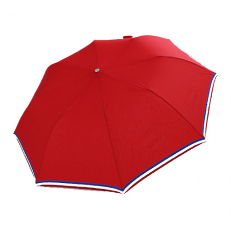 Parapluie pliant haut de gamme rouge liseré tricolore