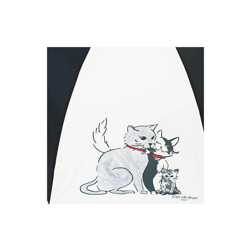 Parapluie droit écru et noir iles minous Guy de Jean