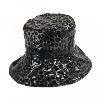 Chapeau Bob Doux Motif Panthère Zwart Beige
