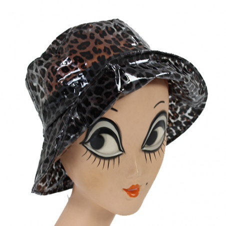 chapeau de pluie transparent panthère pour femme 