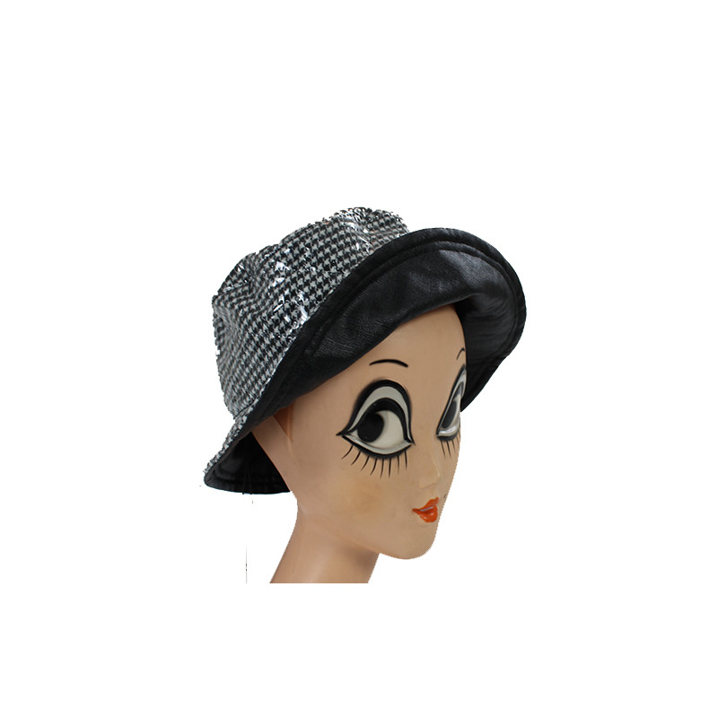 Chapeau de pluie motif pied de poule noir Chapeau de pluie motif pied de poule noir