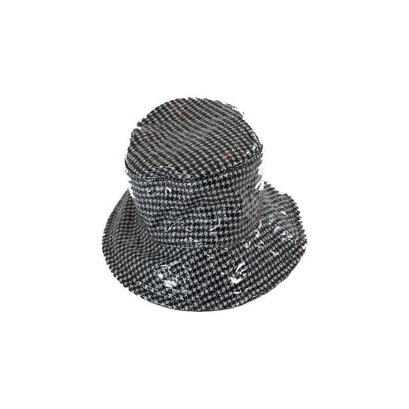 Chapeau de pluie motif pied de poule noir Chapeau de pluie motif pied de poule noir