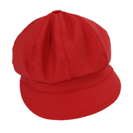 Casquette de pluie rouge intense femme