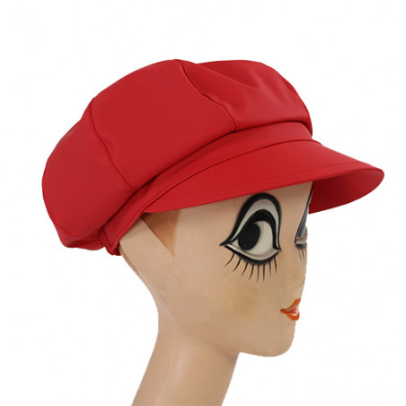 Casquette de pluie rouge intense femme