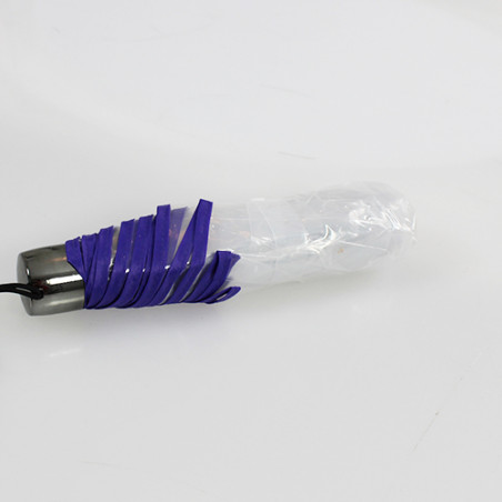 Parapluie pliant transparent liseret violet Neyrat