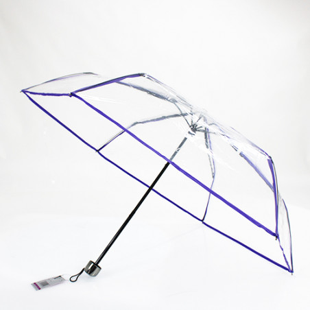 Parapluie pliant transparent liseret violet Neyrat