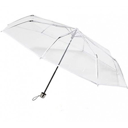 Parapluie pliant transparent liseret blanc Neyrat