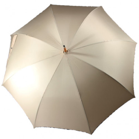 Parapluie canne beige gabardine fabrication française