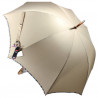 Parapluie canne beige gabardine fabrication française