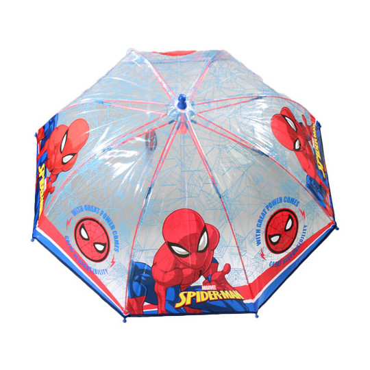 Parapluie Enfant Transparent à Motifs Spiderman - Taille 76 Cm - Neuf Avec étiquettes