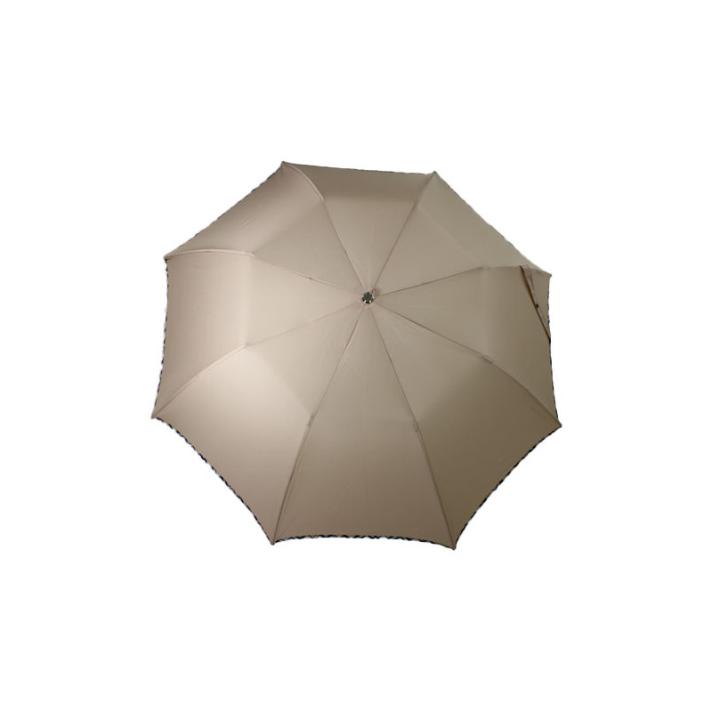 Parapluie pliant beige gabardine fabrication française