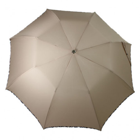 Parapluie pliant beige gabardine fabrication française