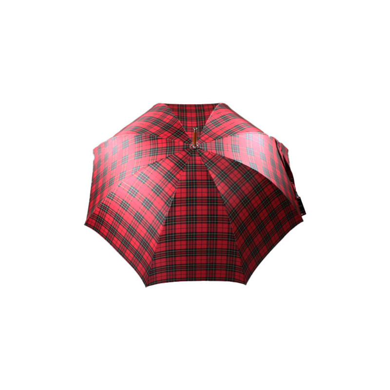 Parapluie canne écossais rouge fabrication française