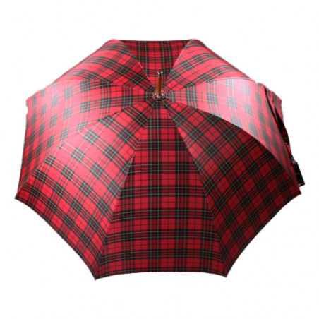 Parapluie canne écossais rouge fabrication française