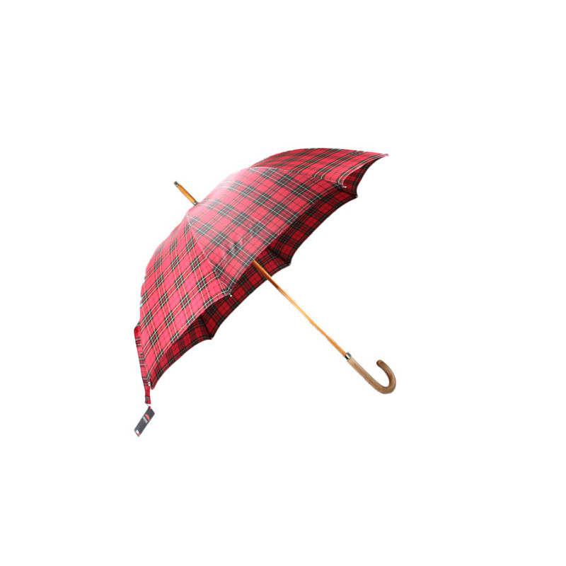 Parapluie canne écossais rouge fabrication française