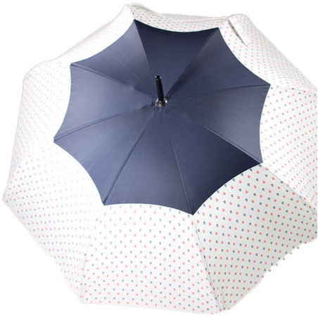 Parapluie canne ancre marine tricolore