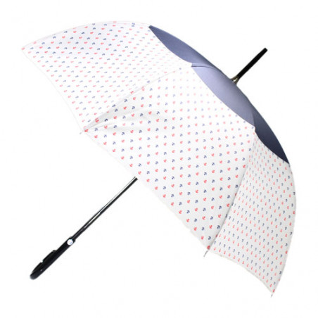 Parapluie canne ancre marine tricolore