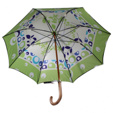 Parapluie canne double toile en noir fabrication française