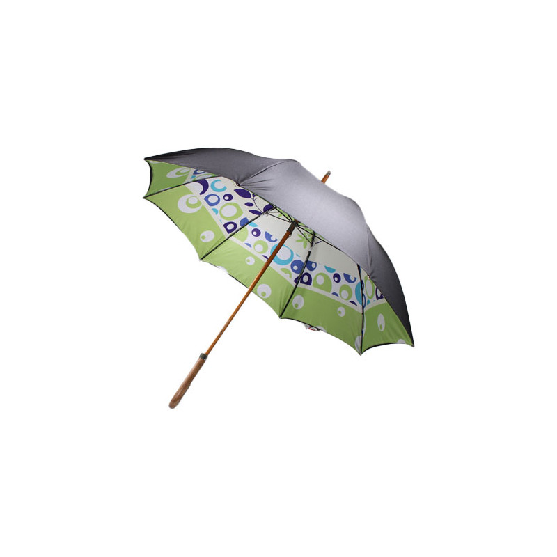 Parapluie canne double toile en noir fabrication française