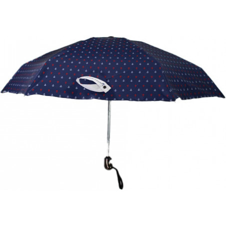 Mini parapluie femme ancre marine bleu et rouge