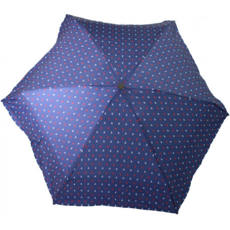 Mini parapluie femme ancre marine bleu et rouge