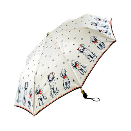Parapluie de luxe pliant caniches tricolores