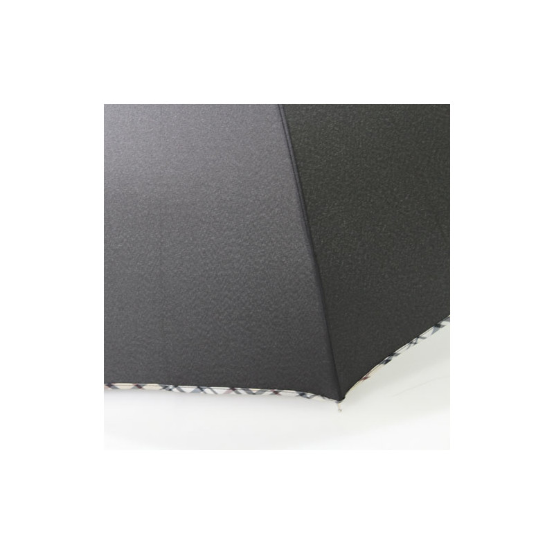 Parapluie canne noir liseret tartan fabrication française
