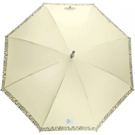 Parapluie canne écologique écru pour femme ouverture automatique