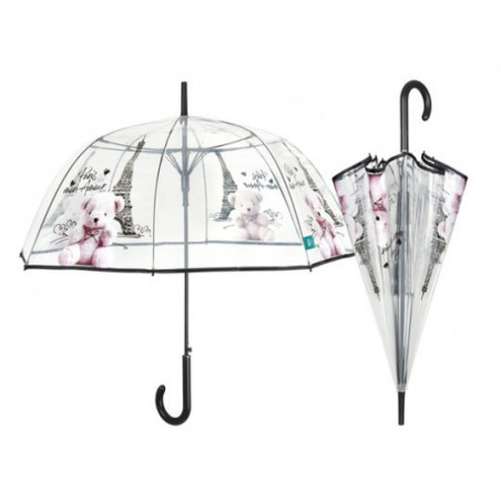 Parapluie cloche transparent Paris mon Amour