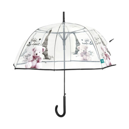 Parapluie cloche transparent Paris mon Amour