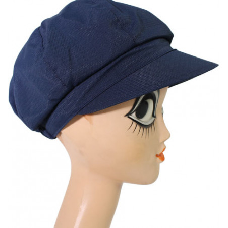 Casquette de pluie bleu denim aspect tissus