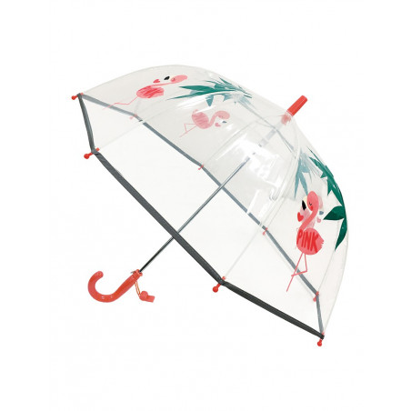 Parapluie enfant transparent flament rose