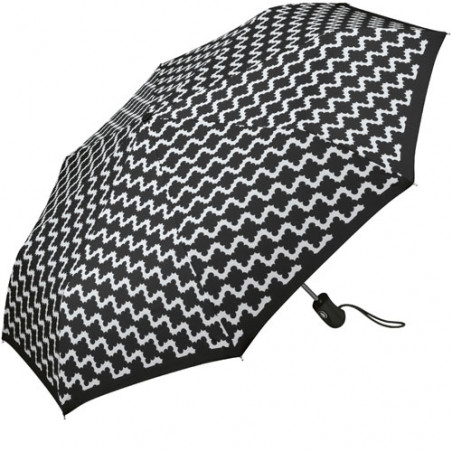 Mini parapluie pliant Esprit noir et blanc ondulations