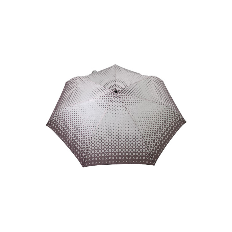 Parapluie pliant motif design taupe géométrique Pierre Cardin