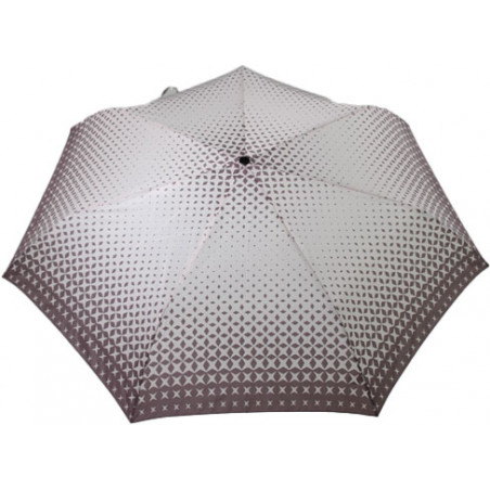 Parapluie pliant motif design taupe géométrique Pierre Cardin