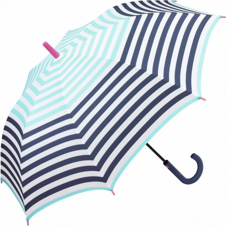 Parapluie long Esprit rayures bleues et vertes
