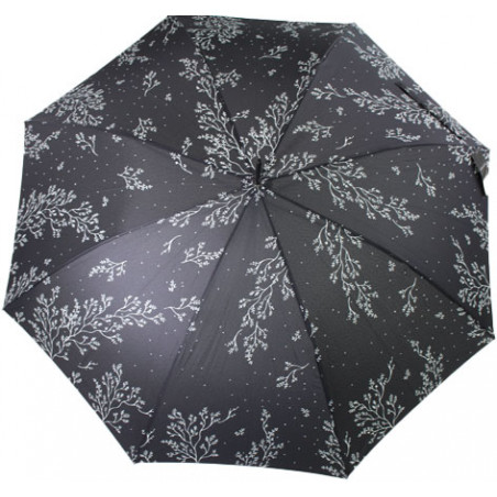 Parapluie original Cardin motif floral noir