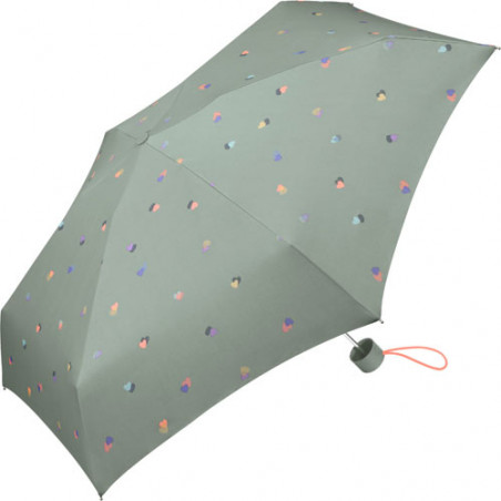 Mini parapluie pliant Esprit vert coeurs duo