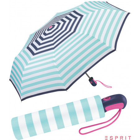 Parapluie pliant Esprit marinière liseré marine