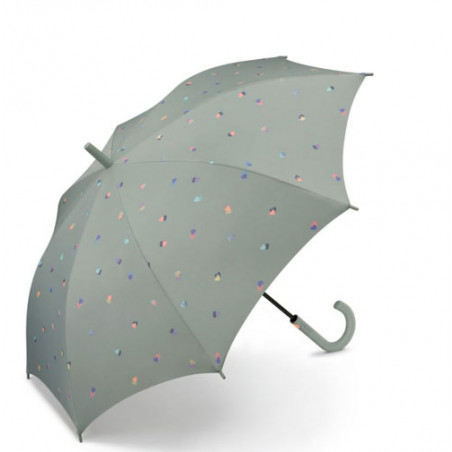 Parapluie automatique fond gris et coeurs multicolores Esprit