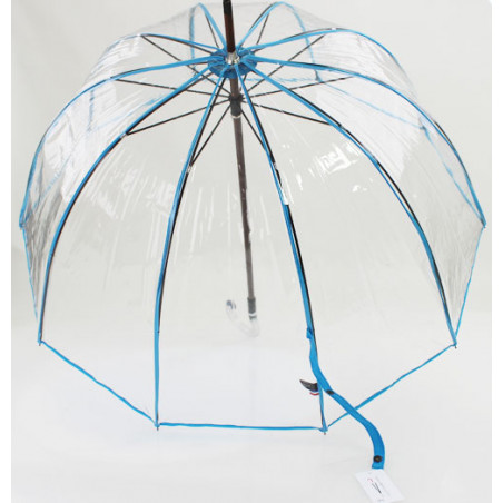 Parapluie transparent cloche made in france ganse turquoise