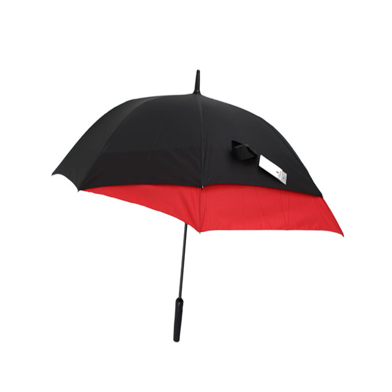 Parapluie golf léger tempête noir et rouge