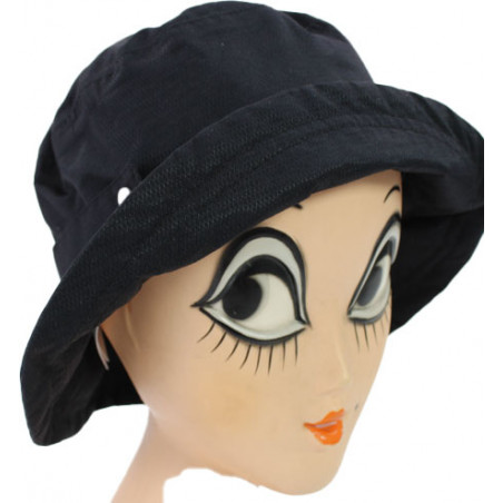 Chapeau de pluie noir anthracite aspect tissus