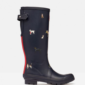 botte de pluie femme bleu marine motif chiens